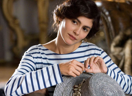 Audrey Tatou in the archetypical Chanel sailor top in 'Coco before Chanel'