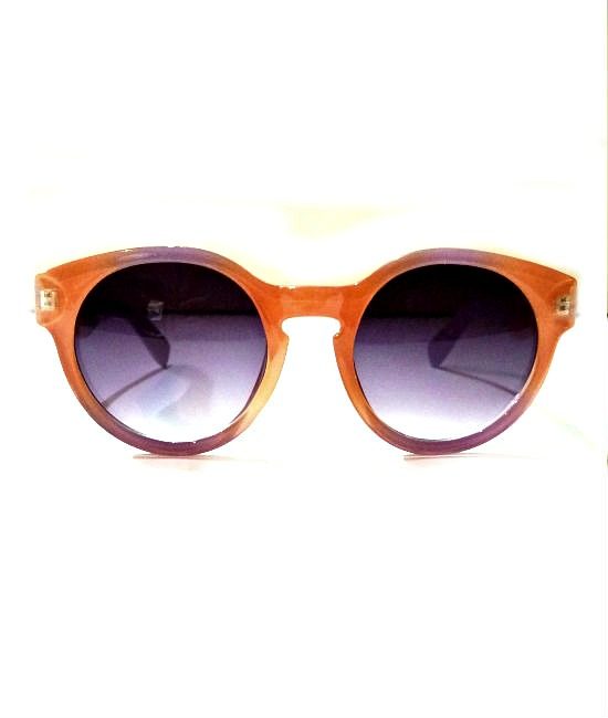 round frame sunglasses peach 11
