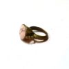60s vintage brass ring, pink stone 1111