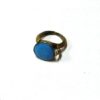 60s vintage brass ring, sky blue stone 11