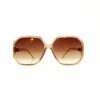 70s style squared rim sunglasses, beige 11