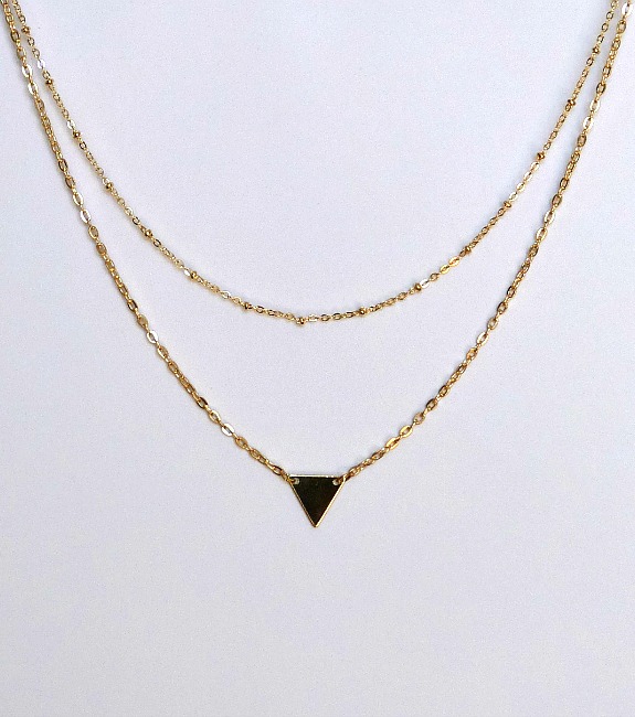 fashion necklace gold triangle