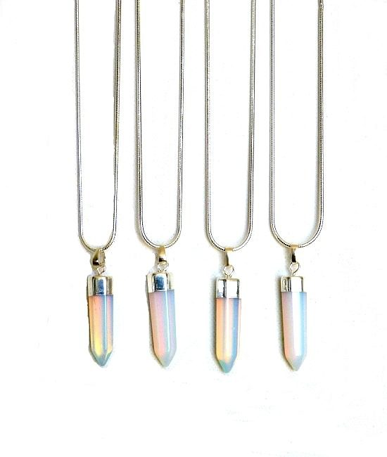 opal quartz crystal bullet necklace 11