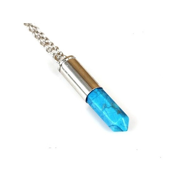 turquoise bullet necklace