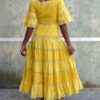 70s vintage yellow maxi dress 4