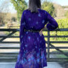 70s purple pleated dress 2