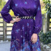 70s purple pleated dress 3