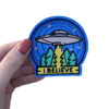 I believe 1Blue ‘I believe’ UFO iron-on patch 1