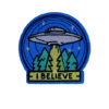 Blue ‘I believe’ UFO iron-on patch 2