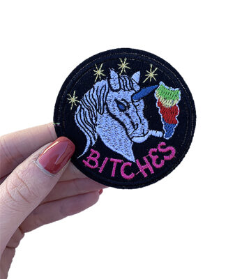 ‘Bitches’ unicorn iron-on patch 1