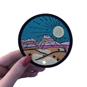 'Desert scape' colourful iron-on patch 1