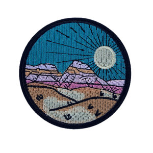 'Desert scape' colourful iron-on patch
