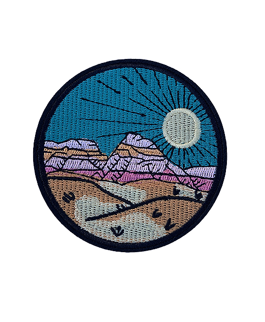 ‘Desert scape’ colourful iron-on patch