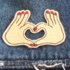 hand heart iron on patch