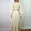70s vintage cream jersey maxi dress 3