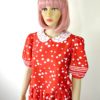 70s vintage red dress spots and stripes 2