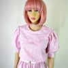 80s vintage pink candy stipe dress 2