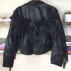 80s vintage black leather tassel jacket paisley bck