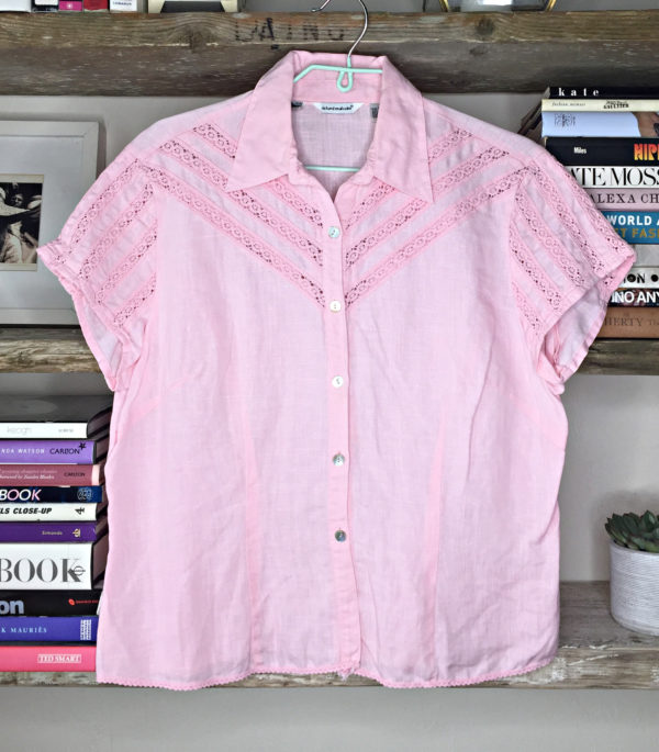 80s vintage blouse baby pink 1
