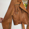 80s vintage tan leather tassel jacket 23